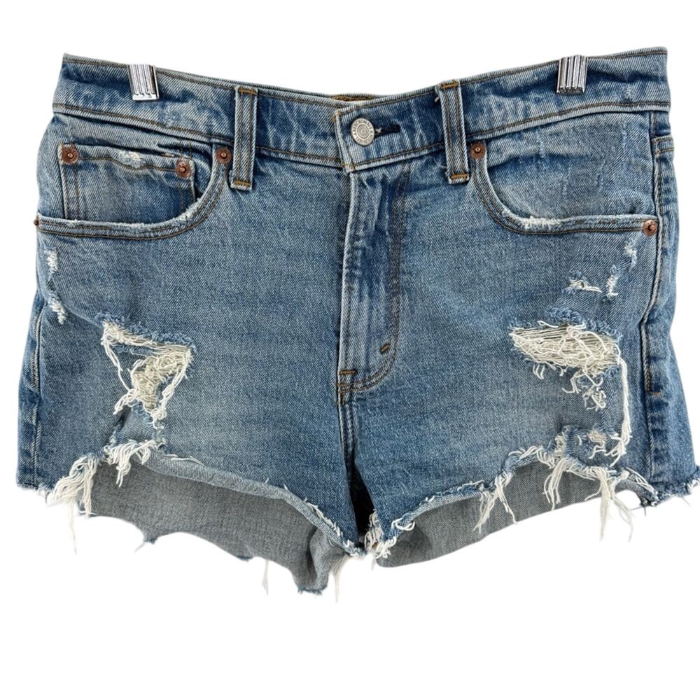 Abercrombie & Fitch Curve Love The Mom Short Mid Rise Preppy Boho Size 28 / 6 - Picture 2 of 9